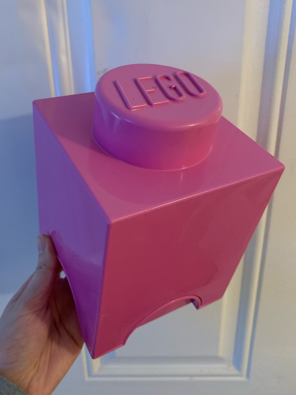 LEGO Pink 1-Stud Stackable Storage Brick Container, Plastic 5in